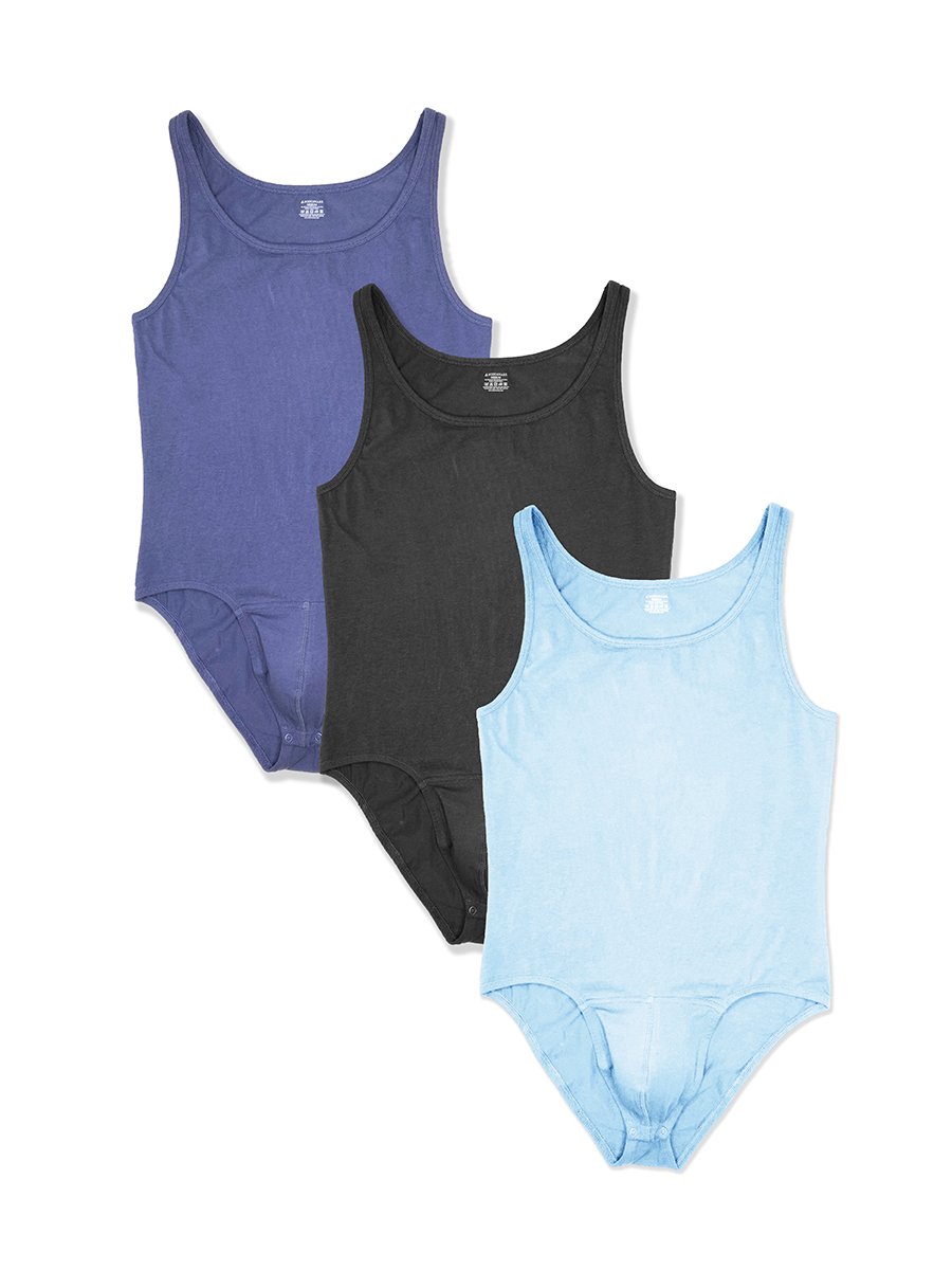 Men's blue cotton bodysuit