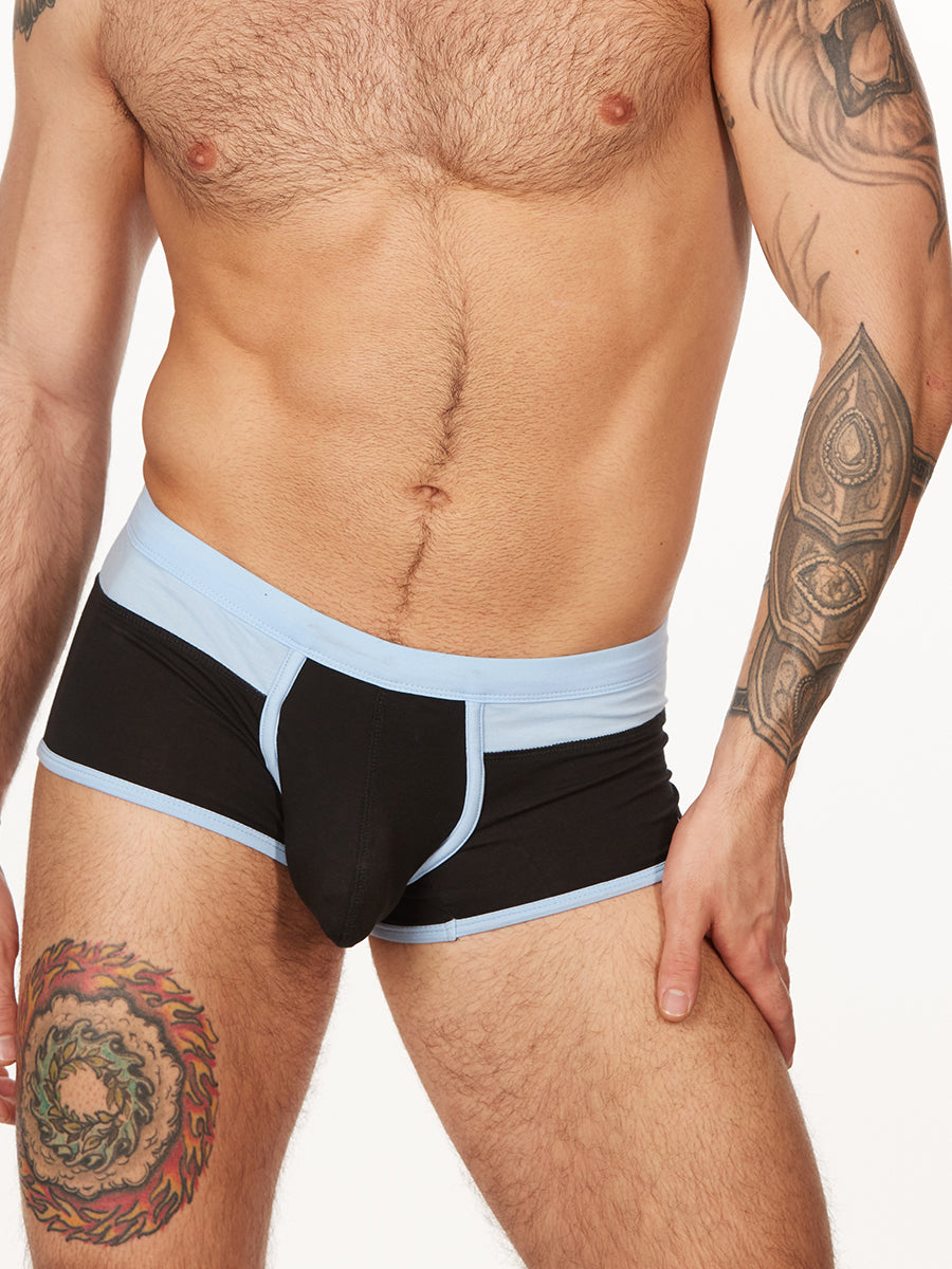 men's black and blue cotton boxer briefs