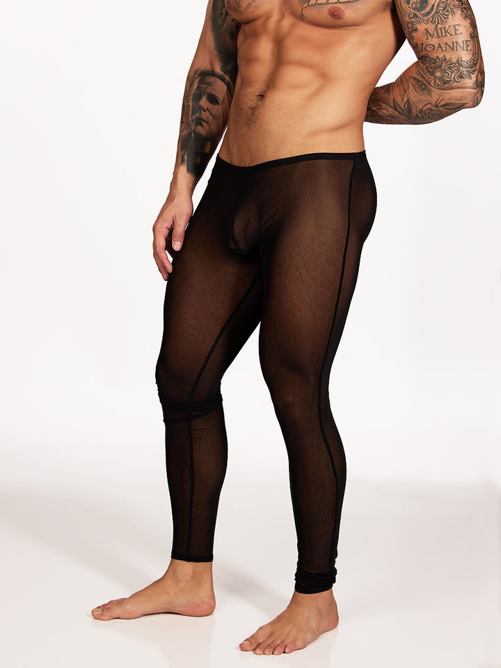 men's black mesh leggings - Body Aware UK