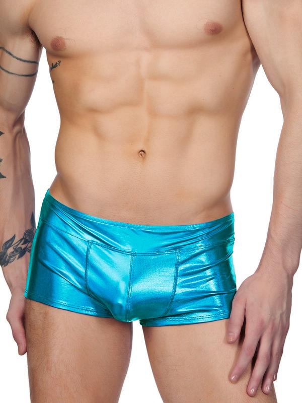 men's blue metallic shorts