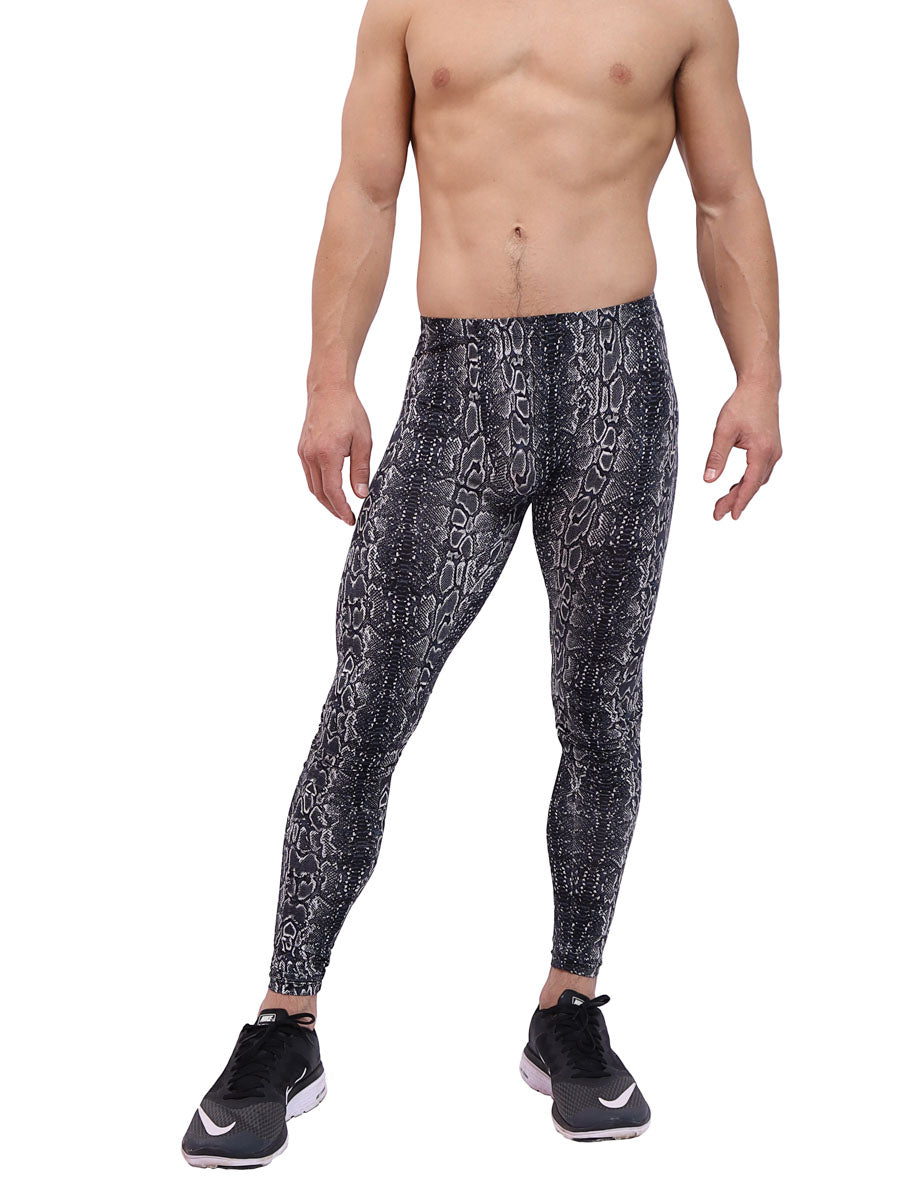 Pink Snakeskin Print Men's Leggings