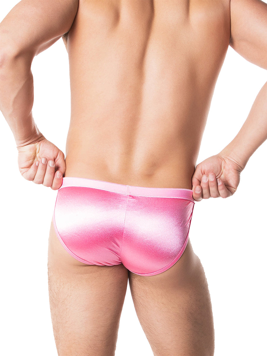men's pink satin tanga underwear Body Aware UK