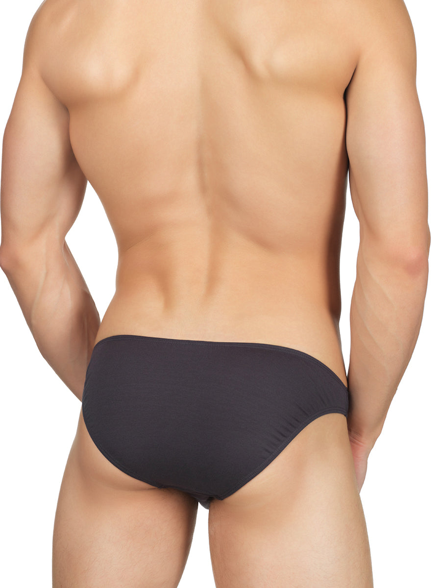 Men's grey bikini cut briefs