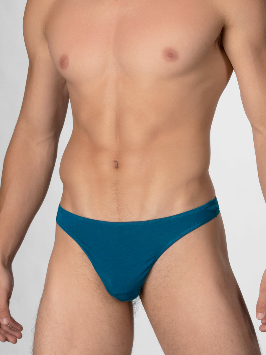 Men's teal sustainable thong