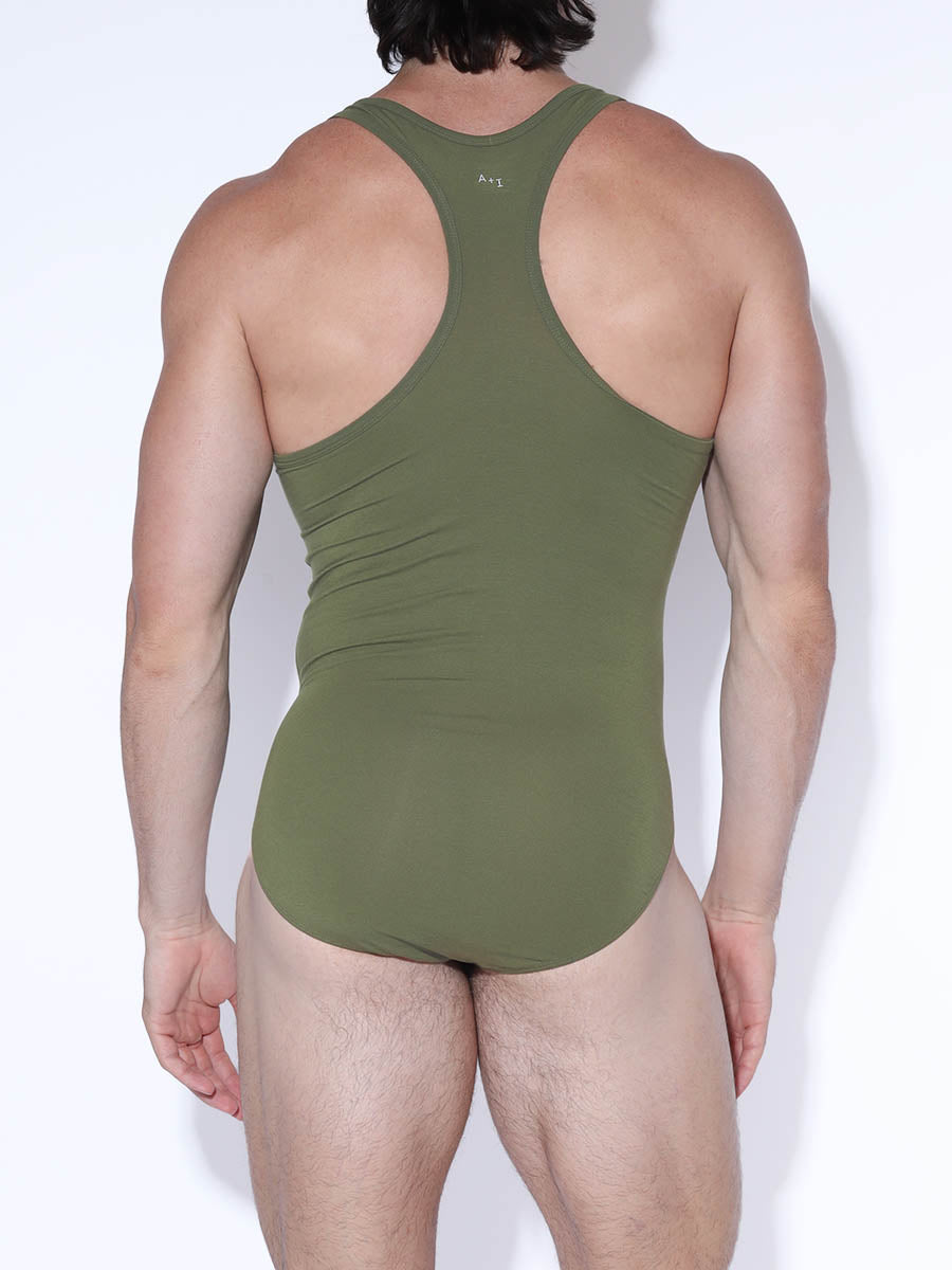 men's green modal bodysuit - Ace + Indigo UK