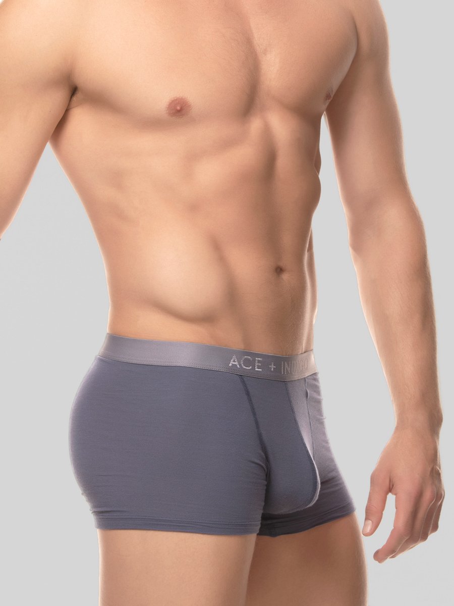 men's blue modal logo band trunk boxers