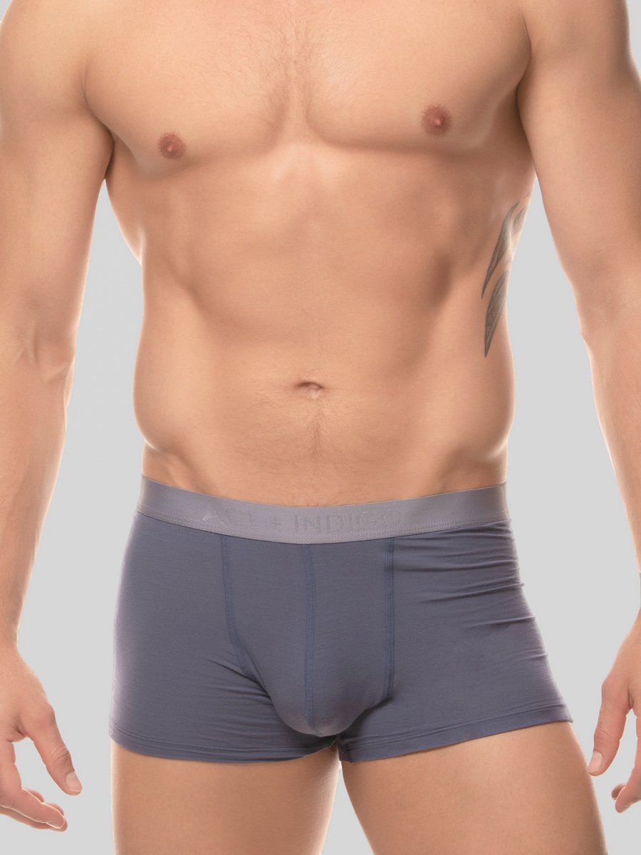 men's blue modal logo band trunk boxers