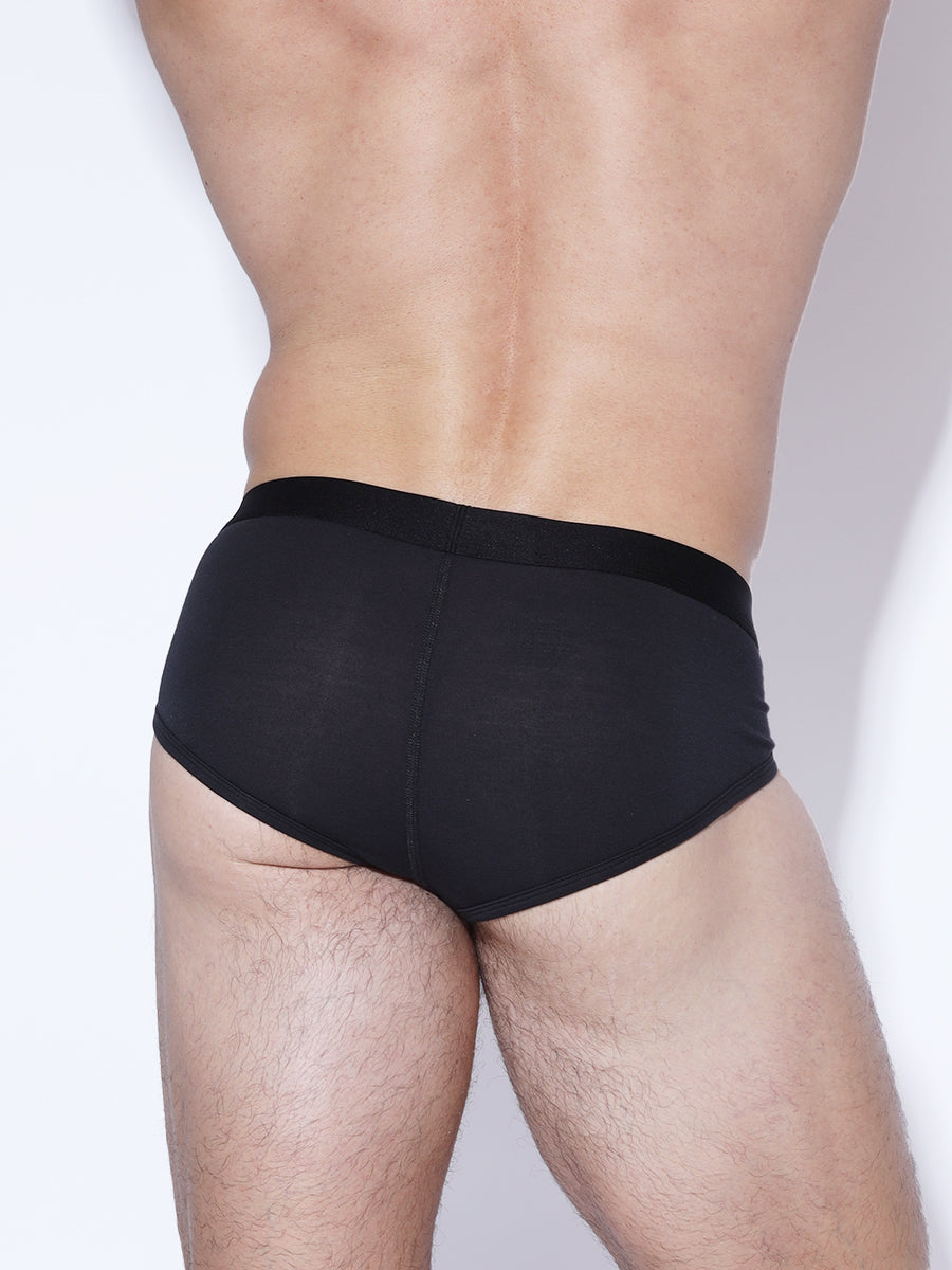 Men's black logo band briefs - Ace + Indigo UK