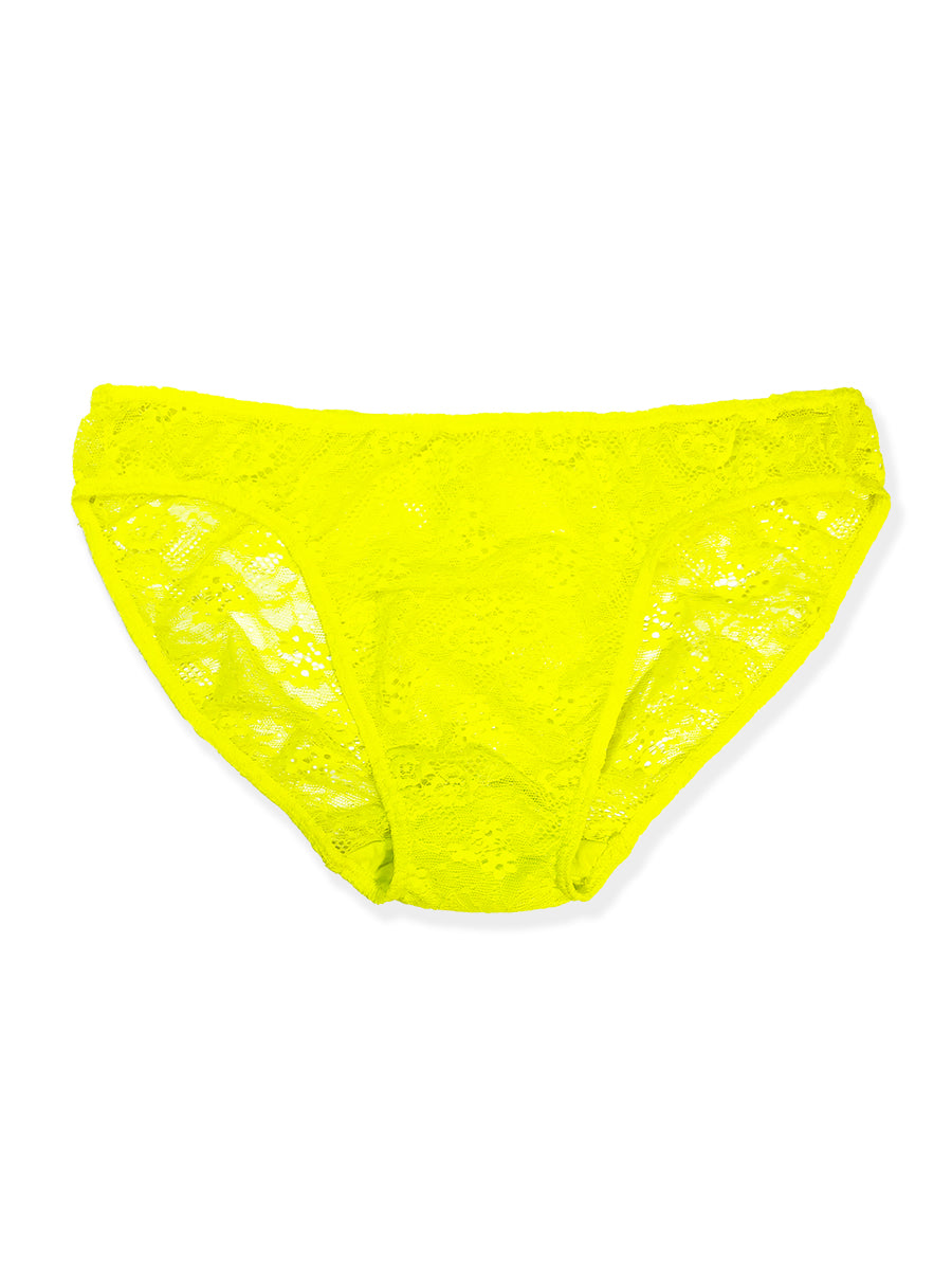 men's neon yellow lace briefs
