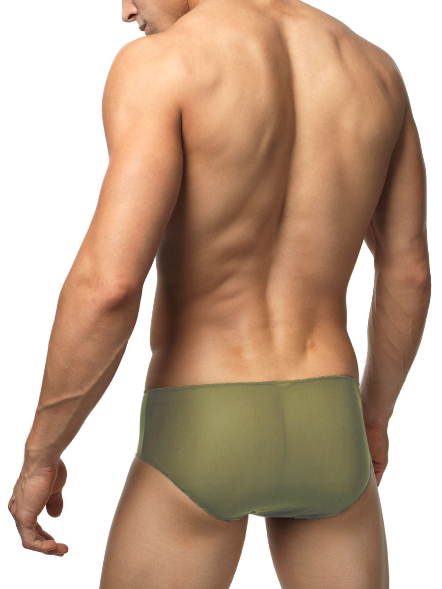 Men's green transparent brief