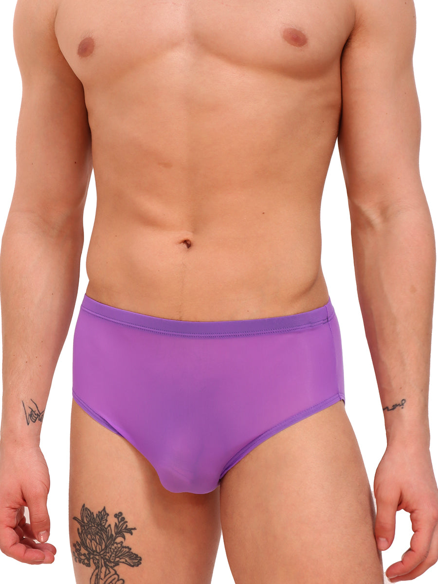 men's purple high-waisted briefs - Body Aware UK