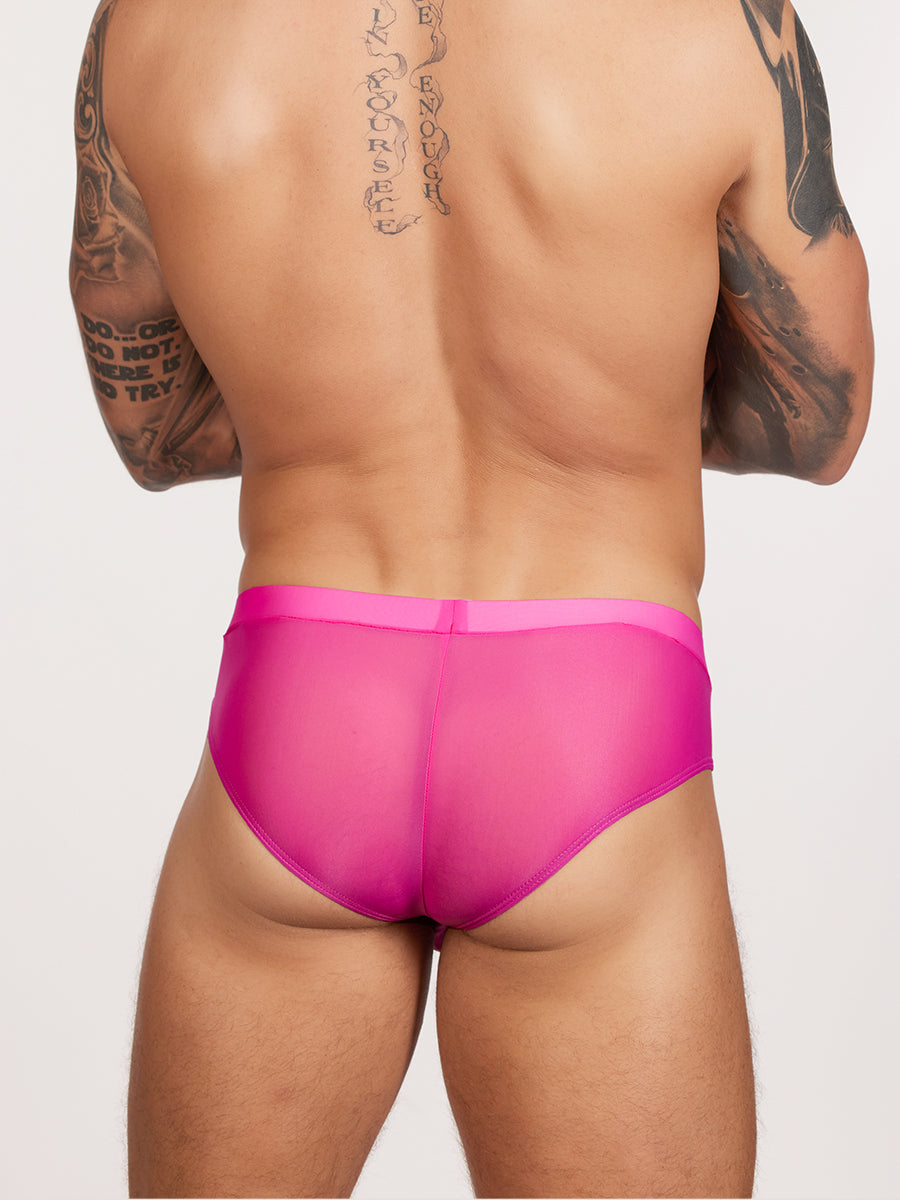 men's pink mesh briefs - Body Aware UK