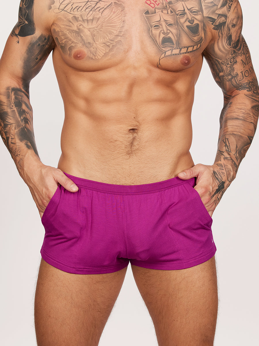 men's pink modal shorts - Body Aware UK