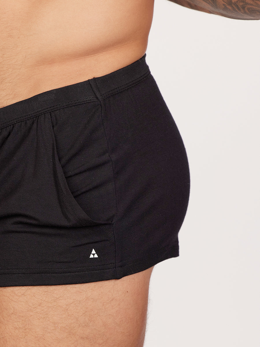 men's black modal shorts - Body Aware UK