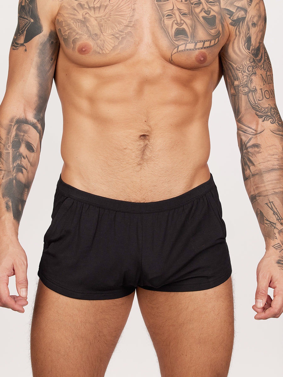 men's black modal shorts - Body Aware UK