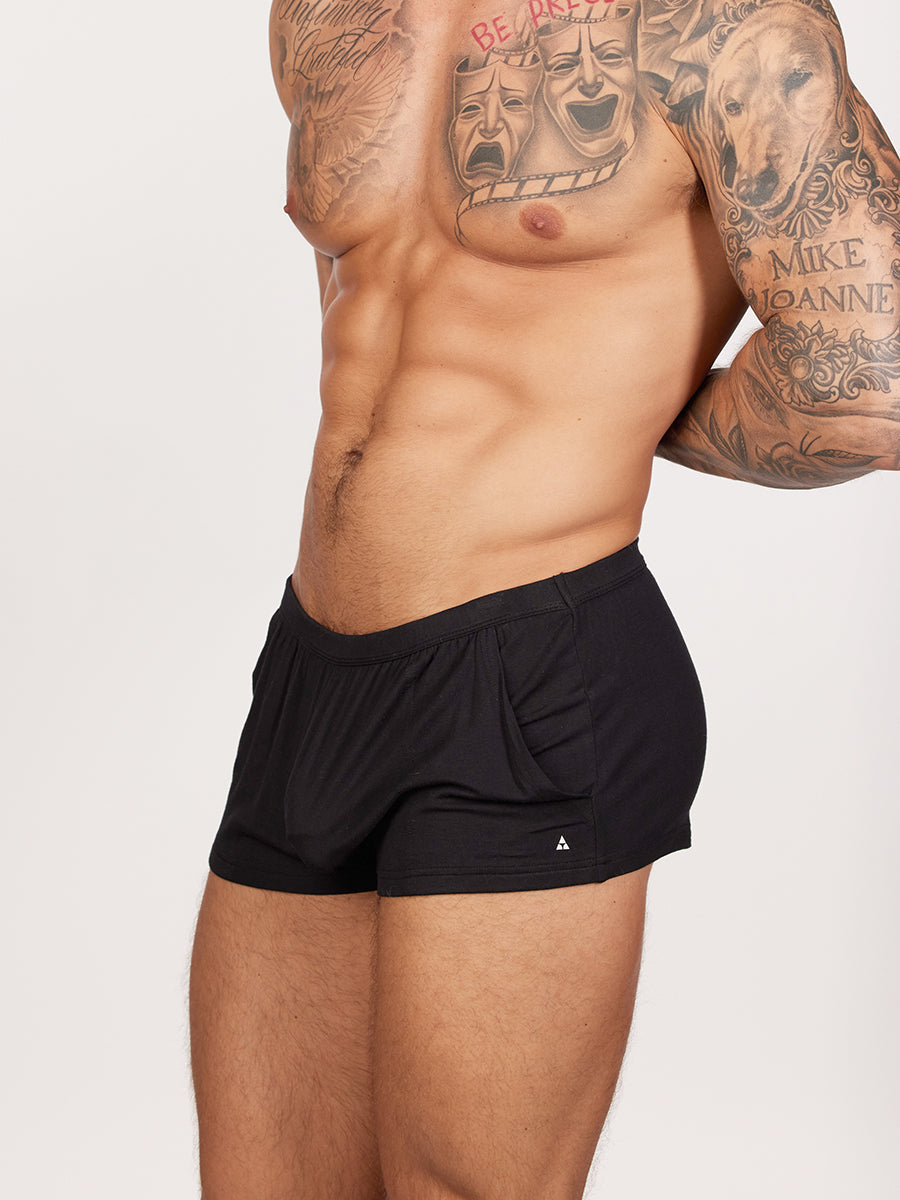 men's black modal shorts - Body Aware UK