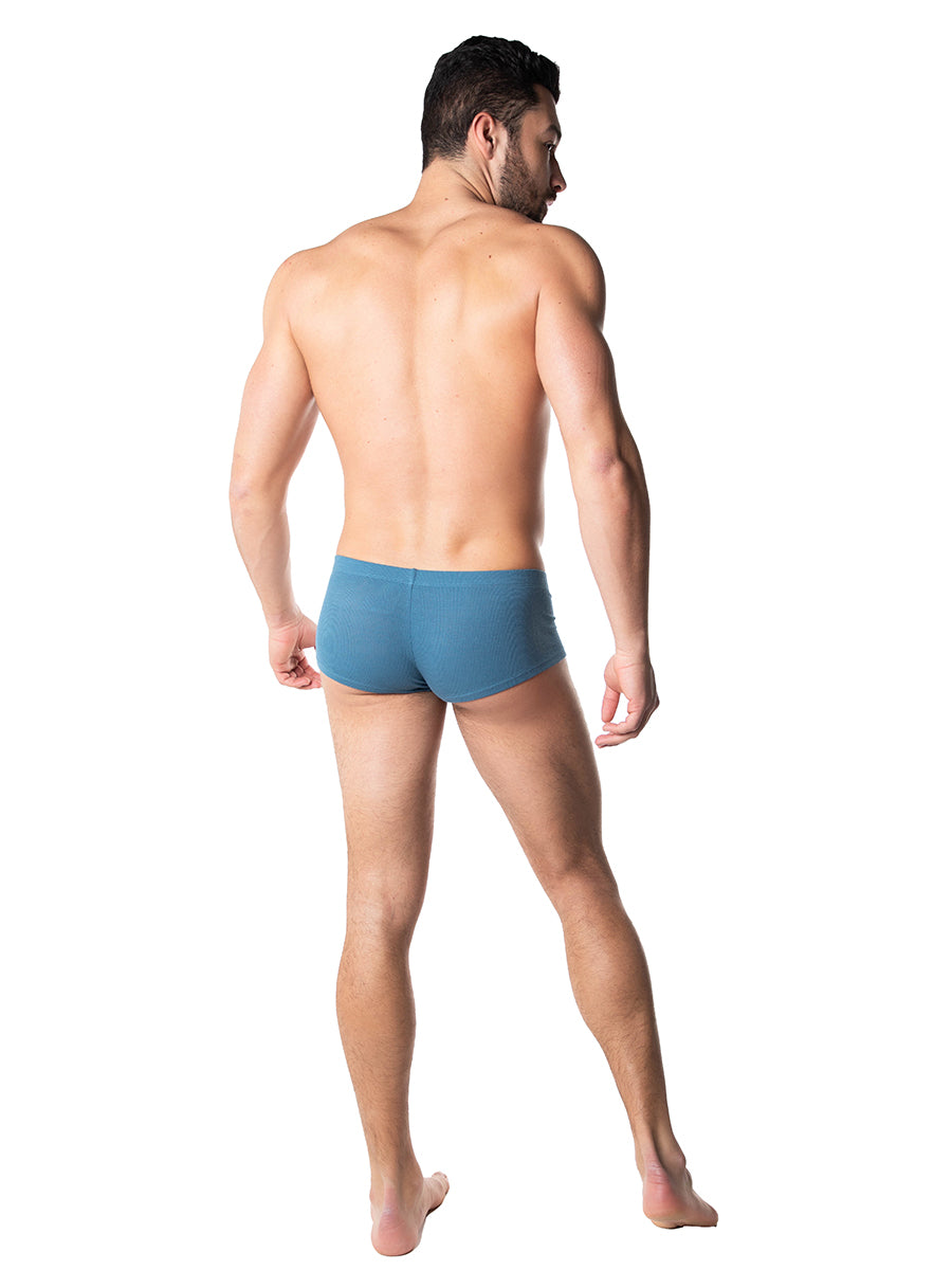 Men's blue ribbed boxer briefs - Body Aware UK