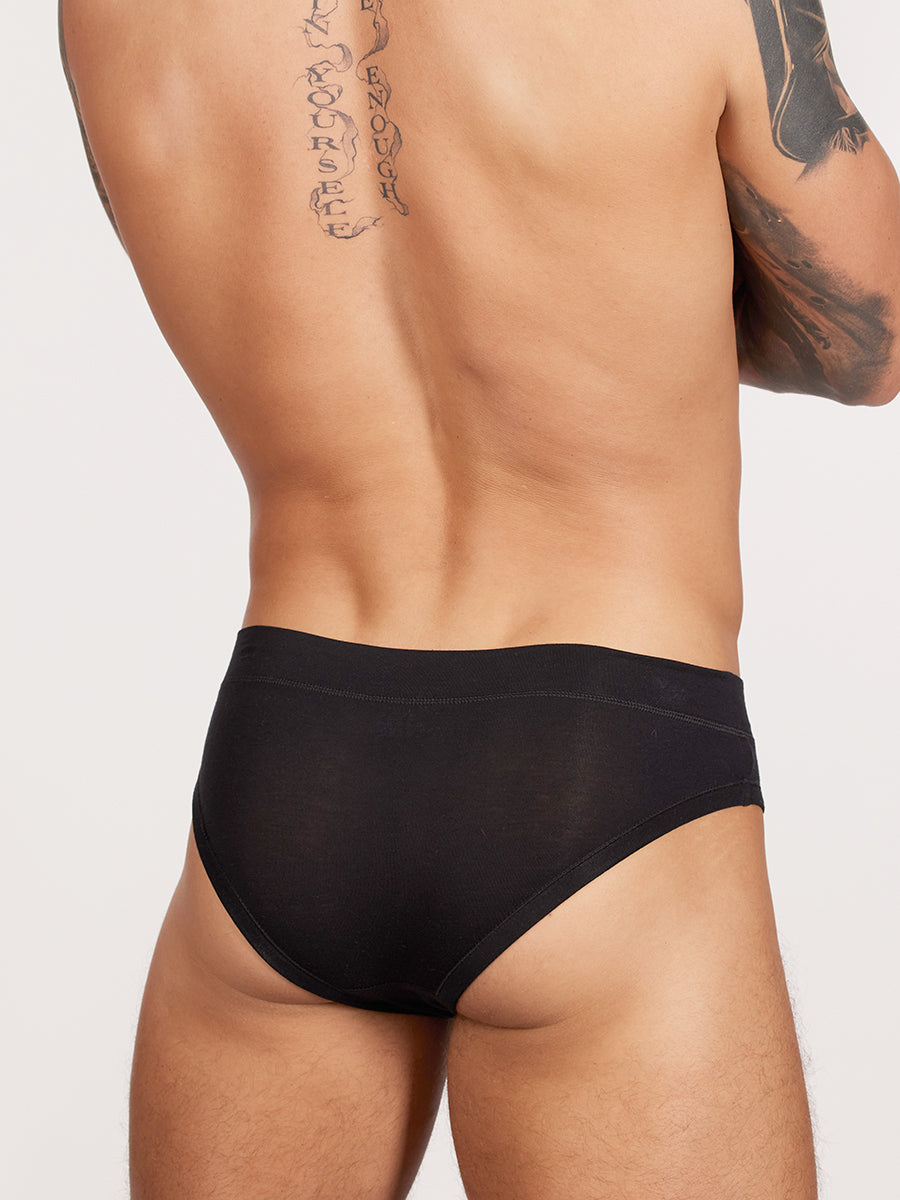 men's black modal briefs - Body Aware UK