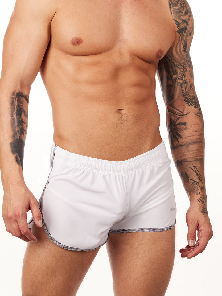 men's white track shorts - Body Aware UK