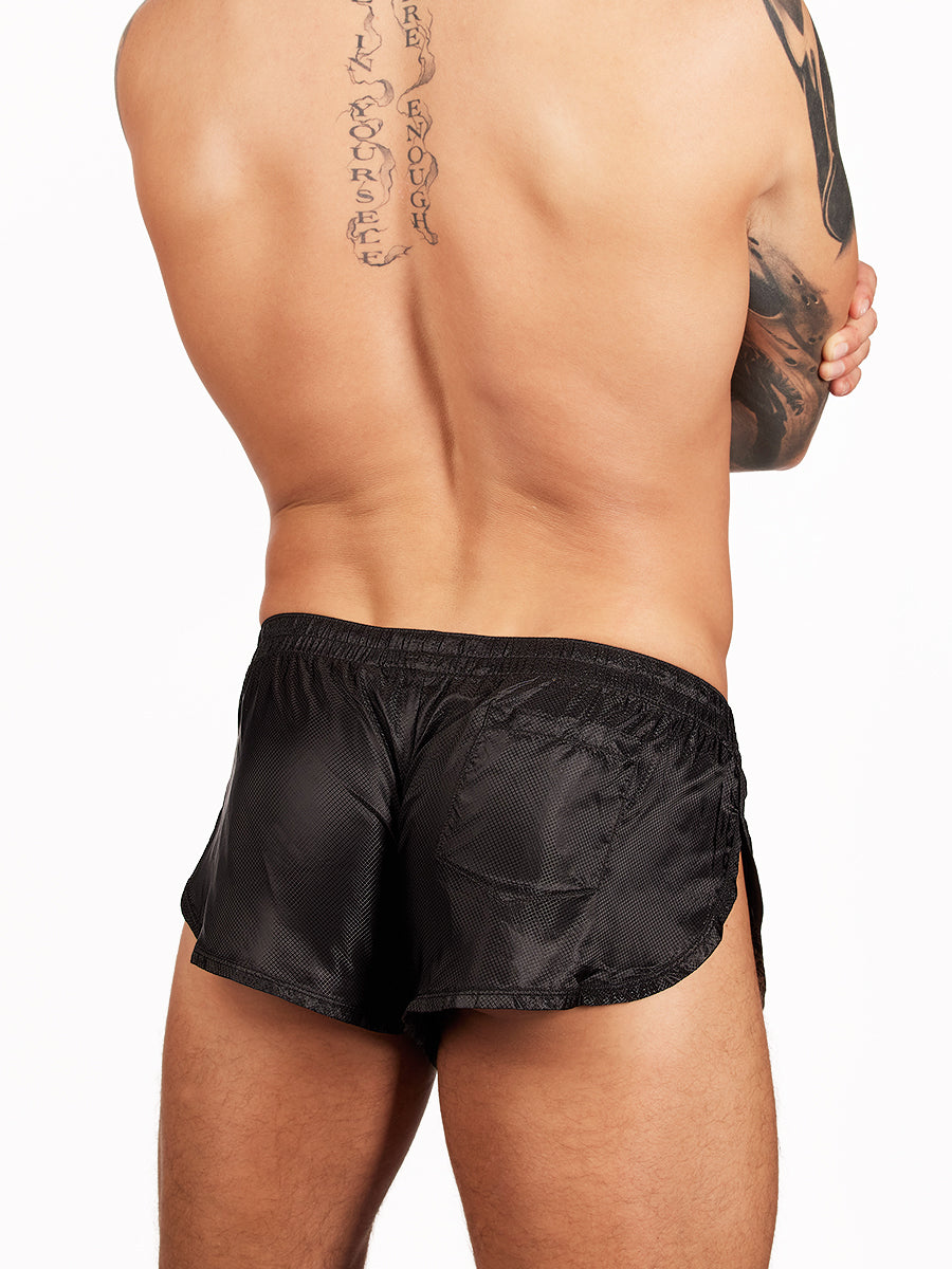 men's black nylon shorts - Body Aware UK