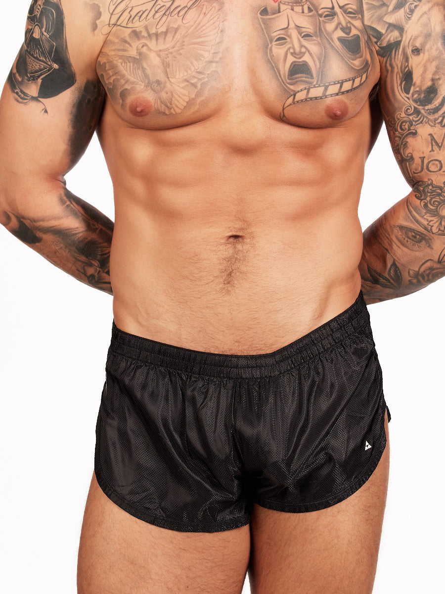 men's black nylon shorts - Body Aware UK