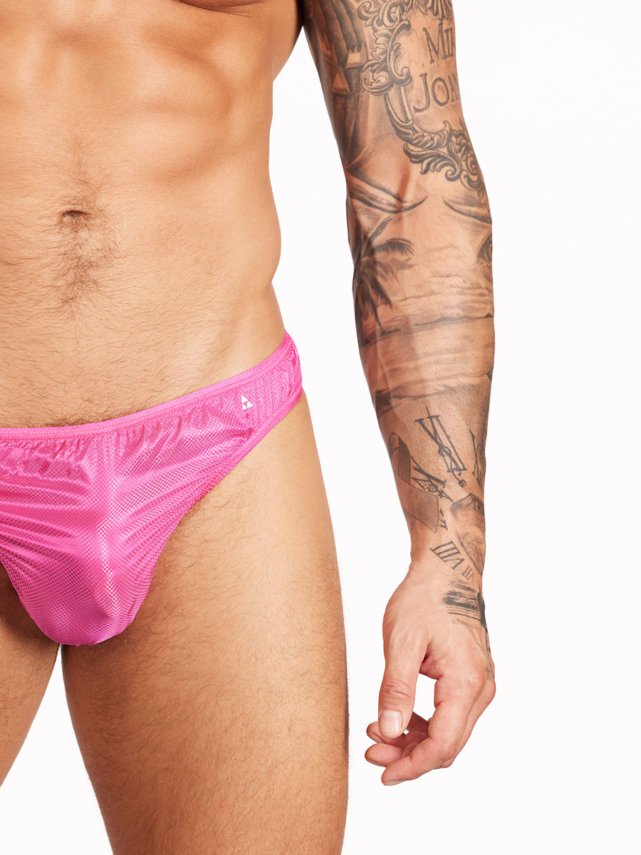 men's pink nylon thong - Body Aware UK