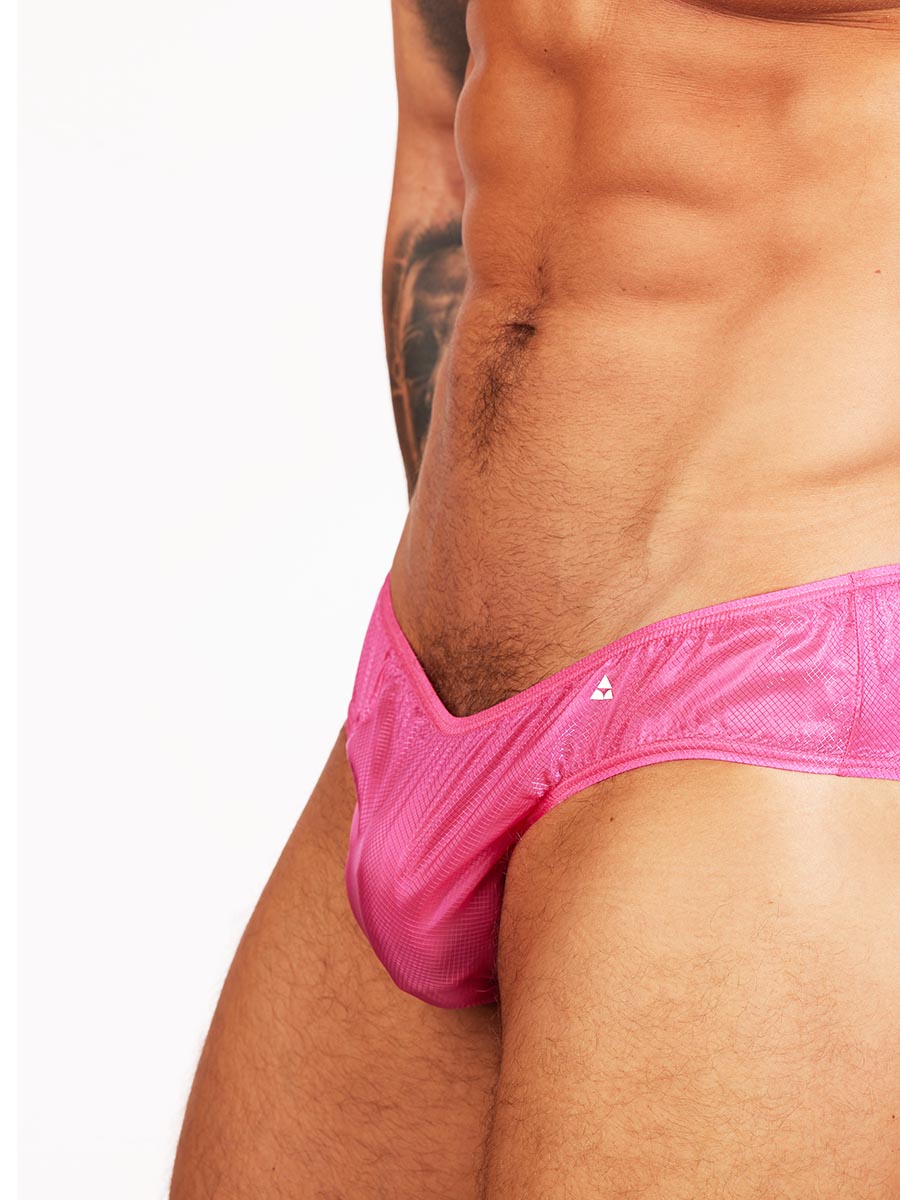 men's pink nylon briefs - Body Aware UK