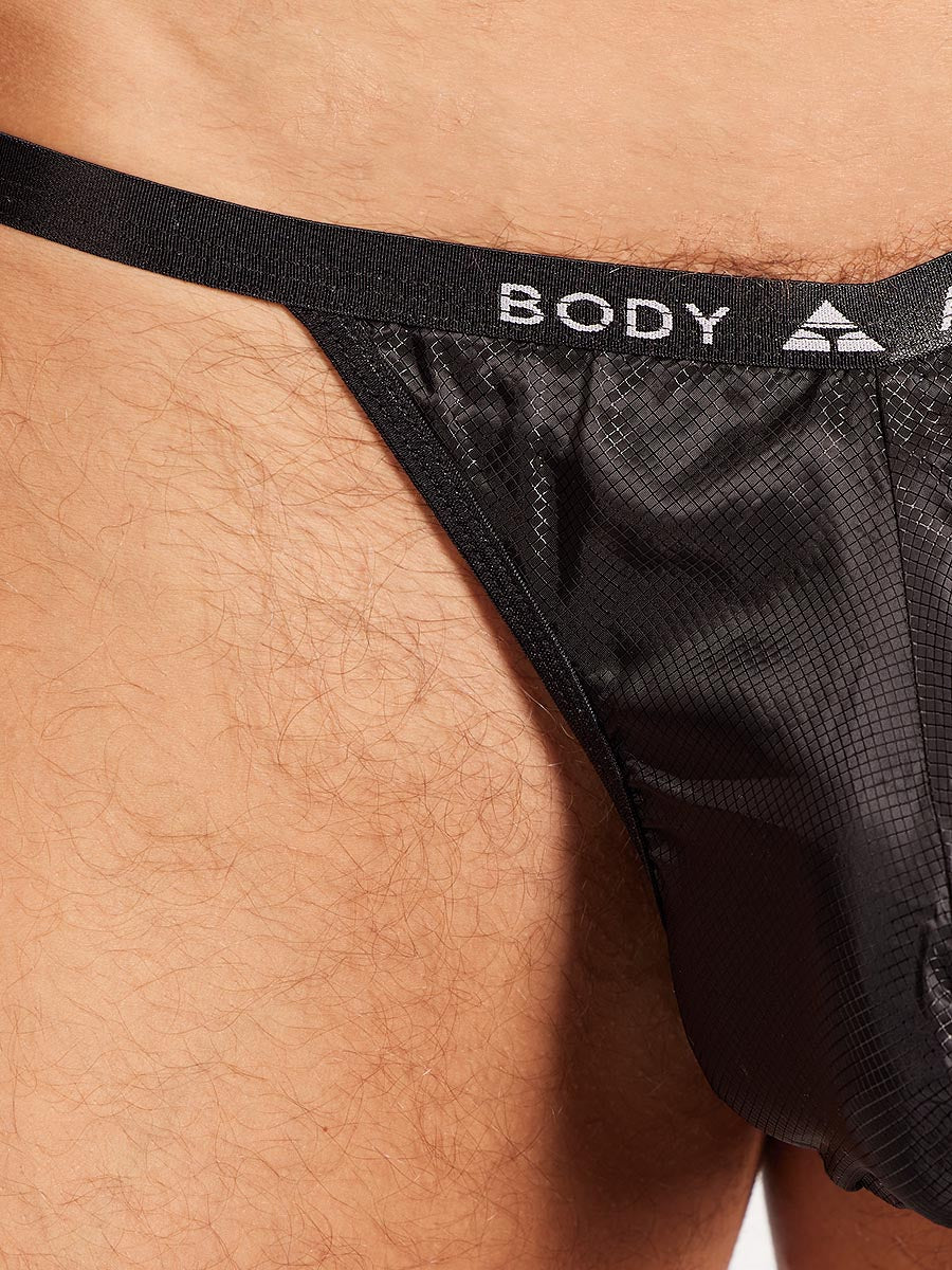 men's black nylon thong - Body Aware UK