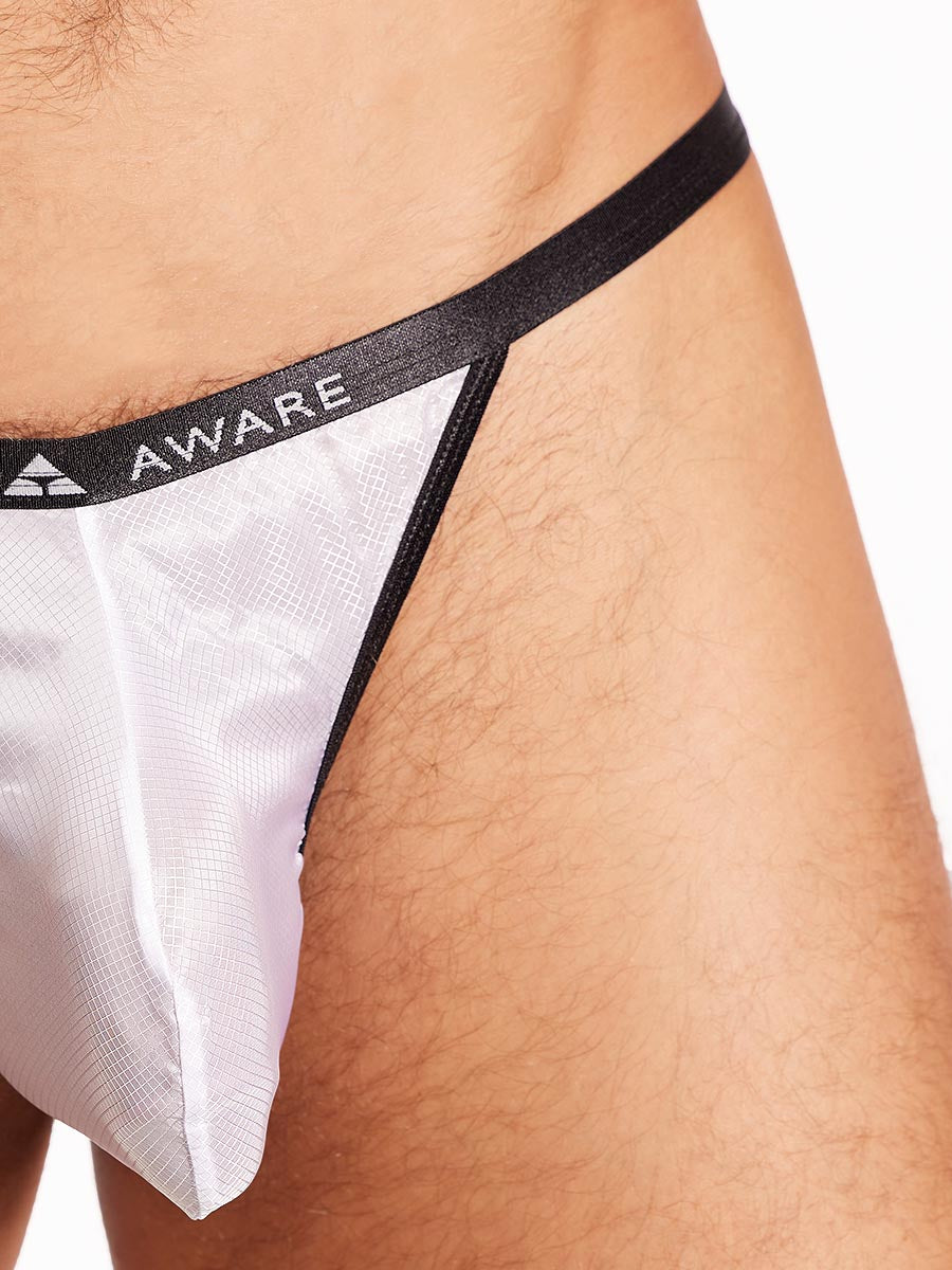 men's white nylon thong - Body Aware UK