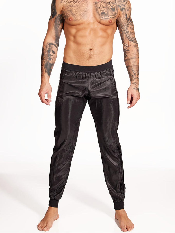 men's black nylon pants - Body Aware UK