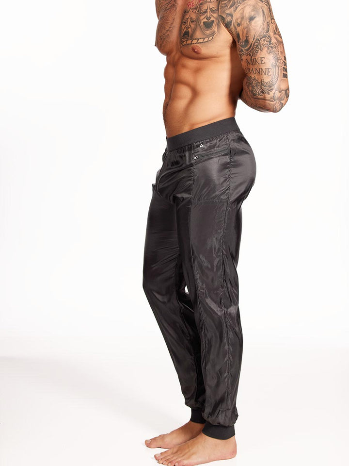men's black nylon pants - Body Aware UK