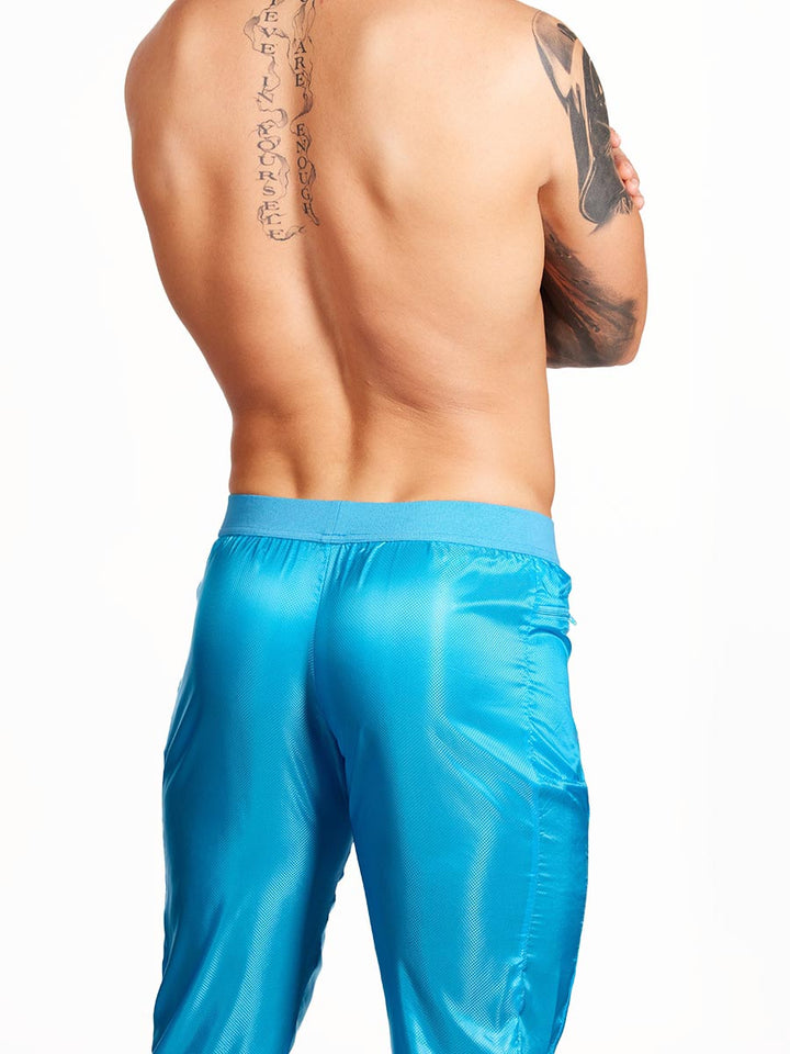 men's blue nylon pants - Body Aware UK