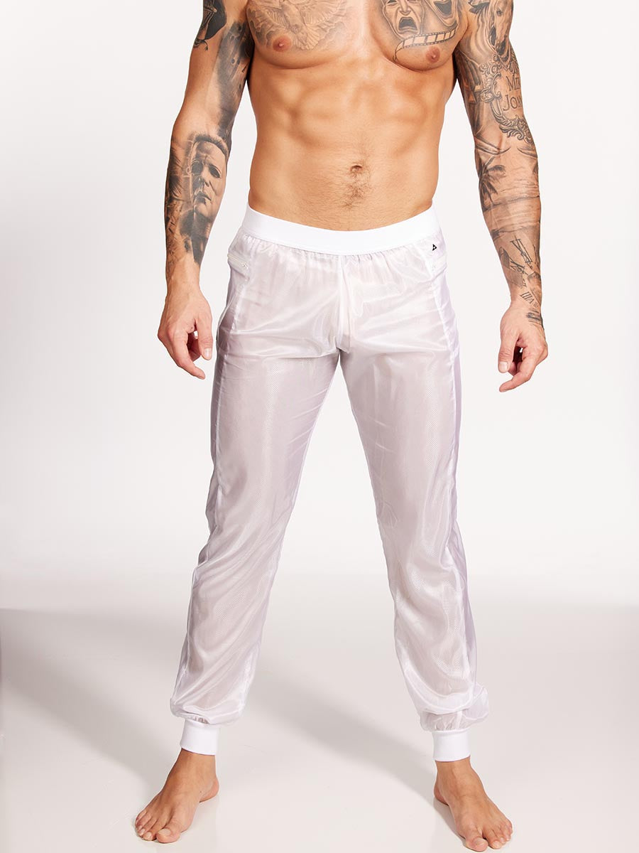 men's white nylon pants - Body Aware UK