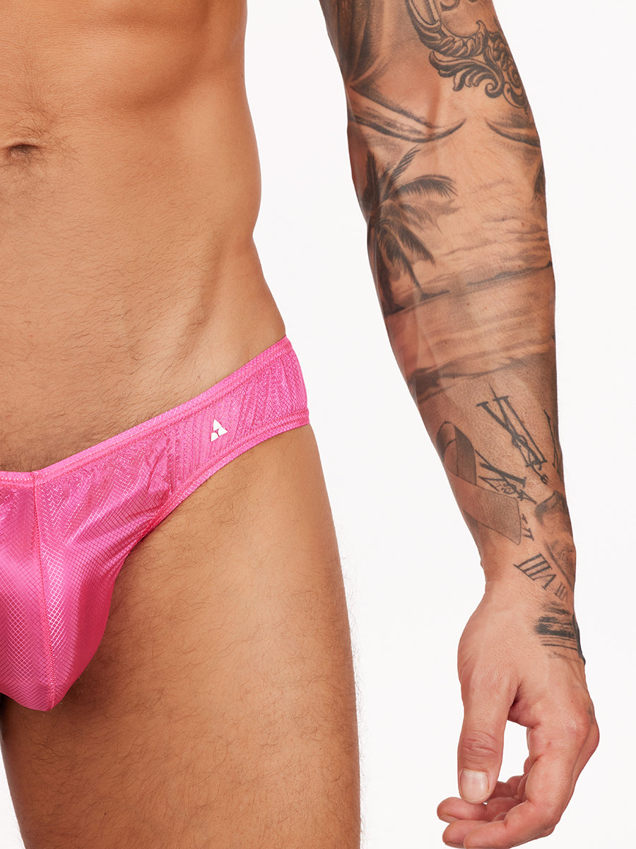 men's pink nylon briefs - Body Aware UK