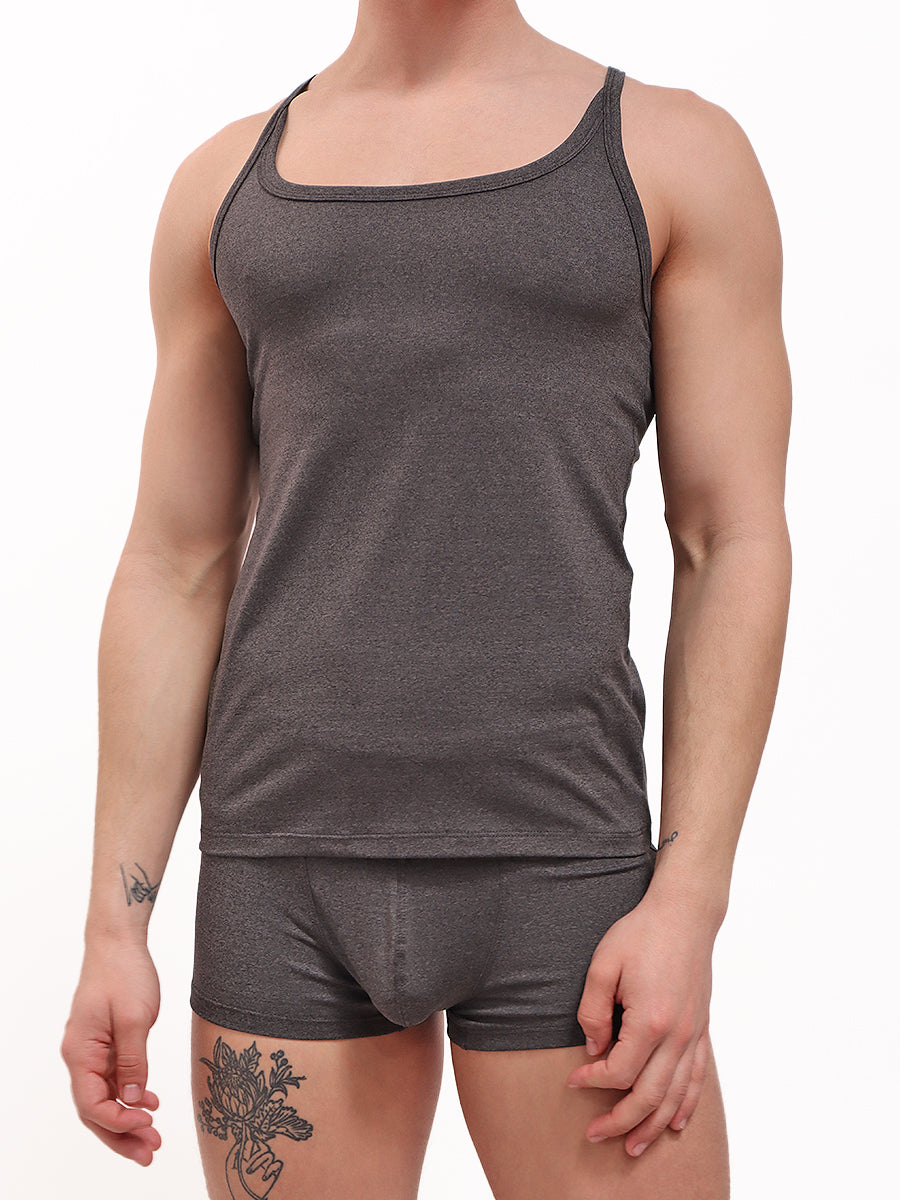 men's grey yoga tank top - Body Aware UK