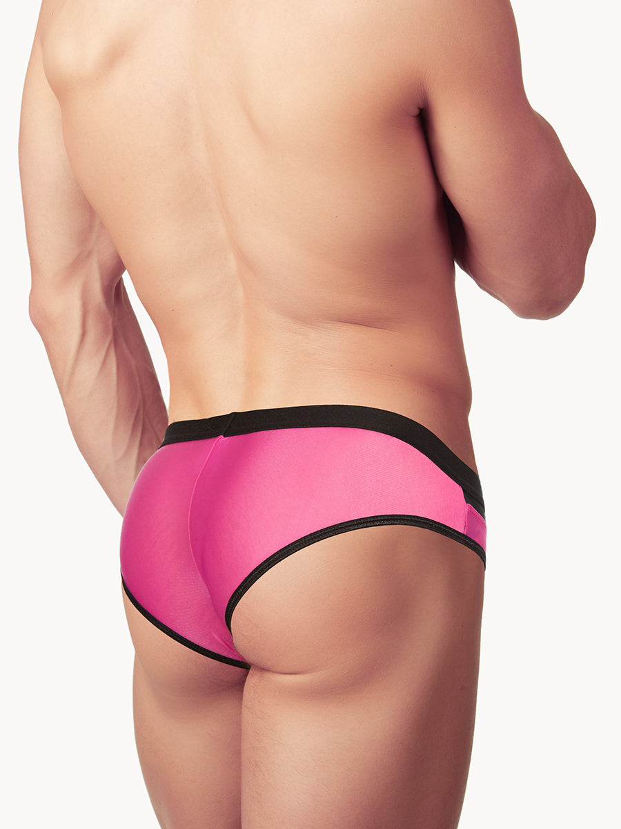 Men's pink see-thru brief