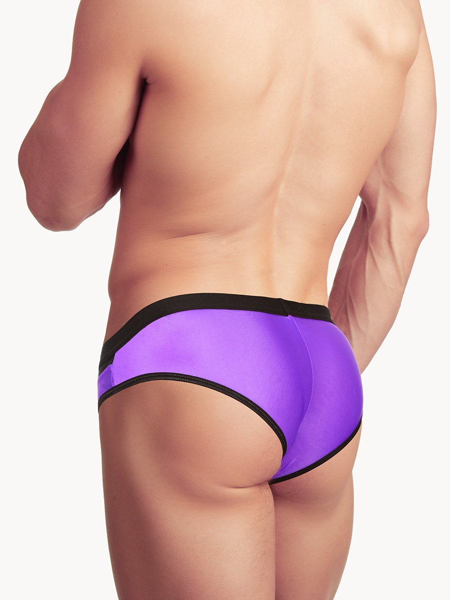 Men's purple see-thru brief