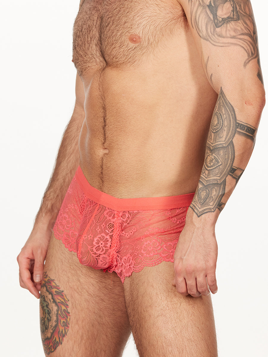 pink lace boxer short