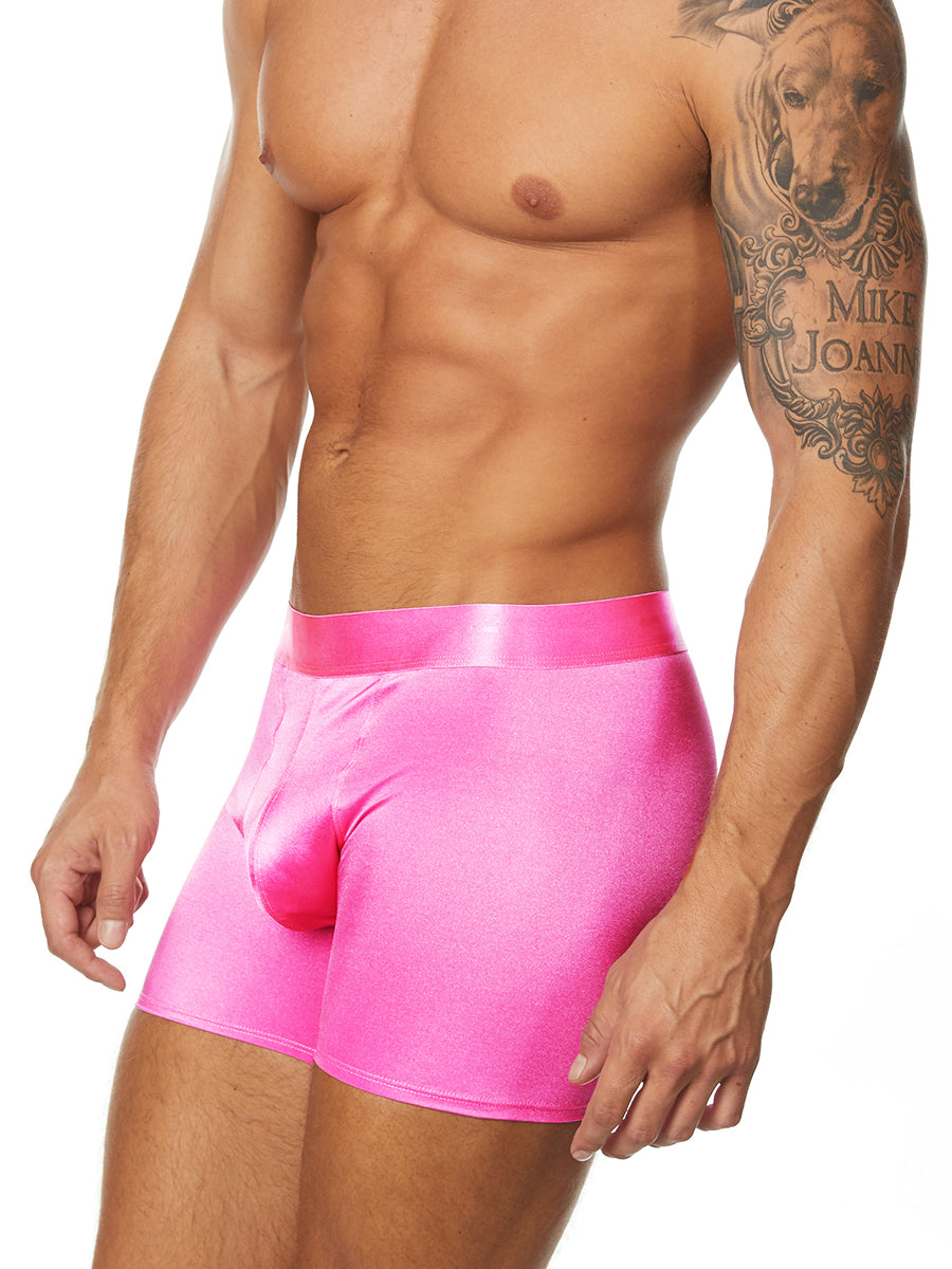 men's pink satin boxers
