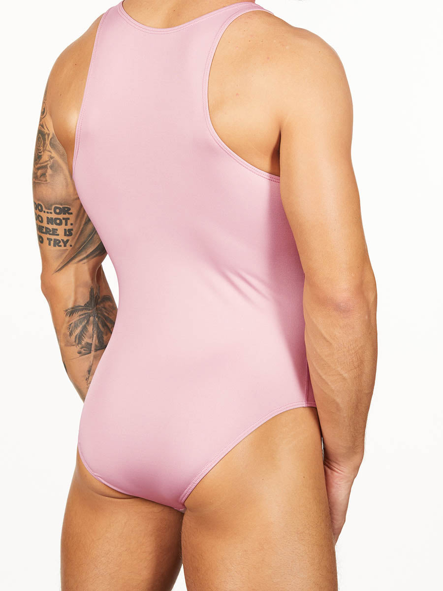 men's pink bodysuit