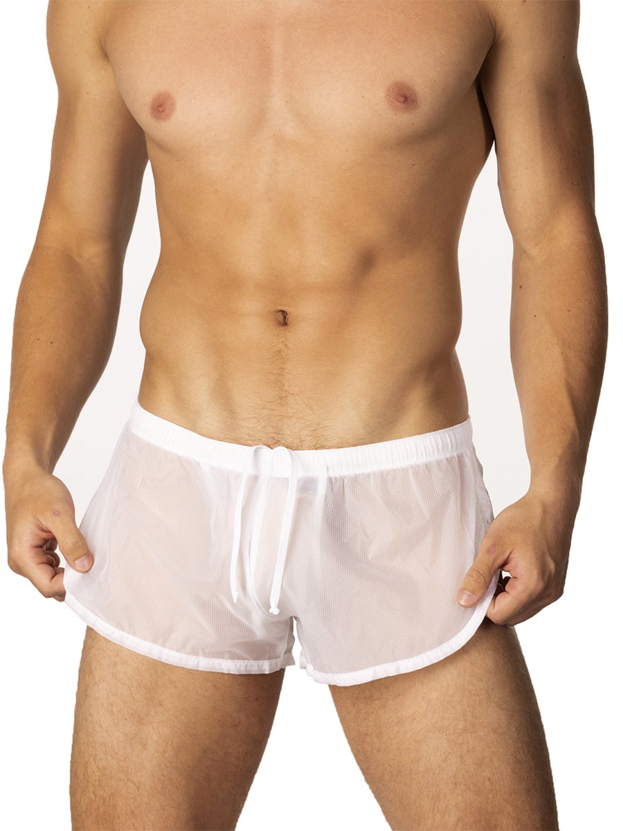 men's white nylon shorts
