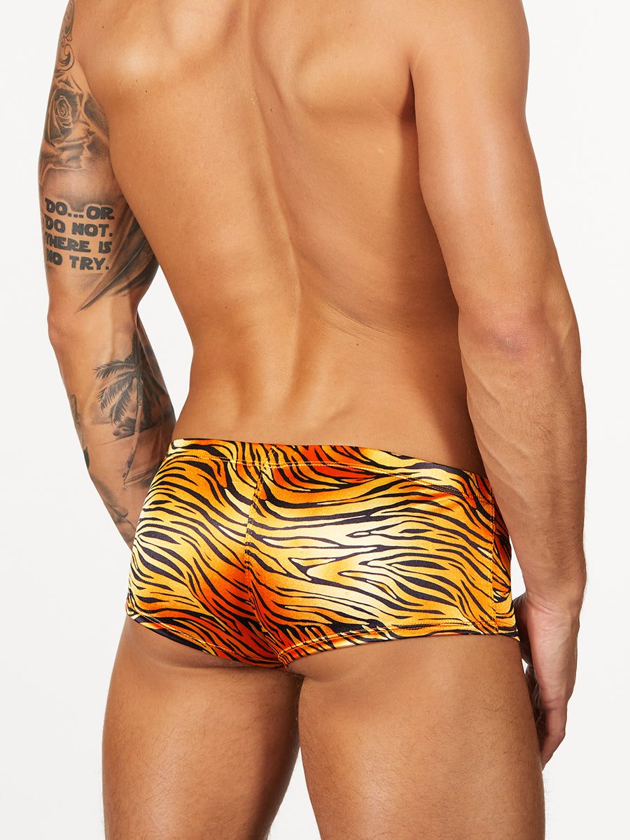 men's satin tiger print boxers