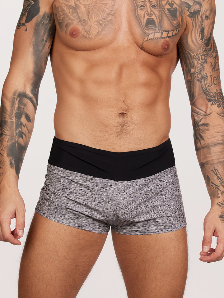 men's grey yoga shorts - Body Aware UK