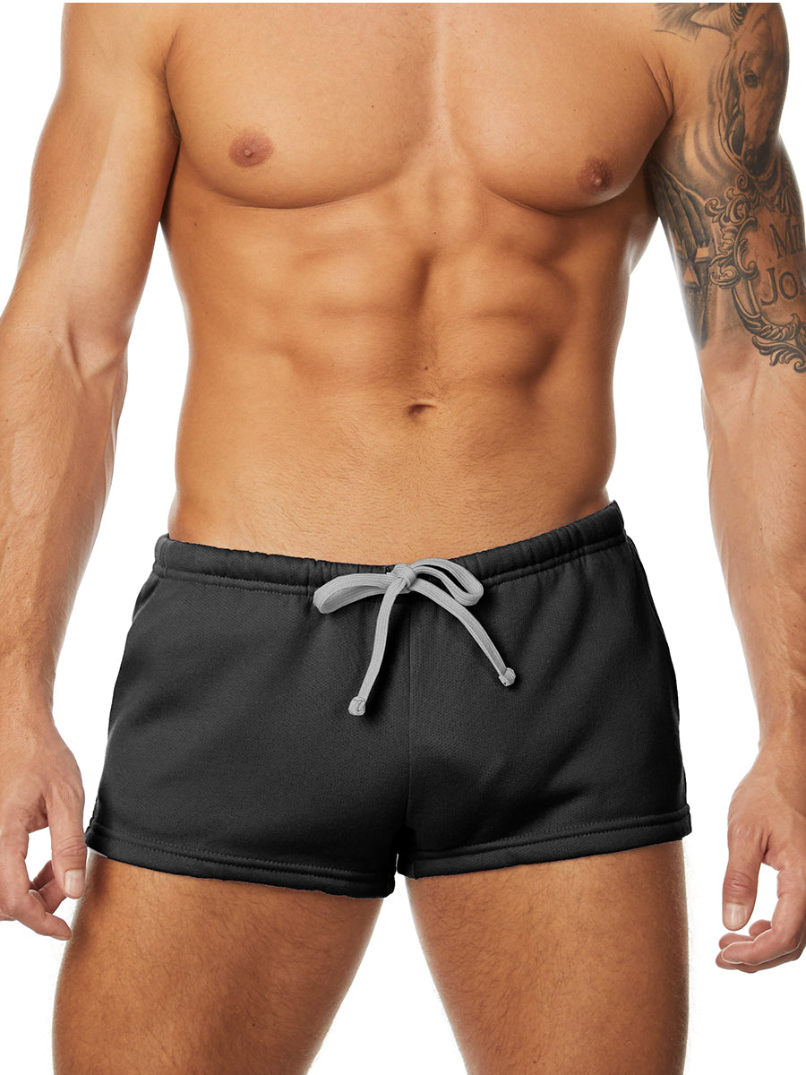 Men's Black Fleece Shorts - Athletic Shorts For Men - Body Aware UK