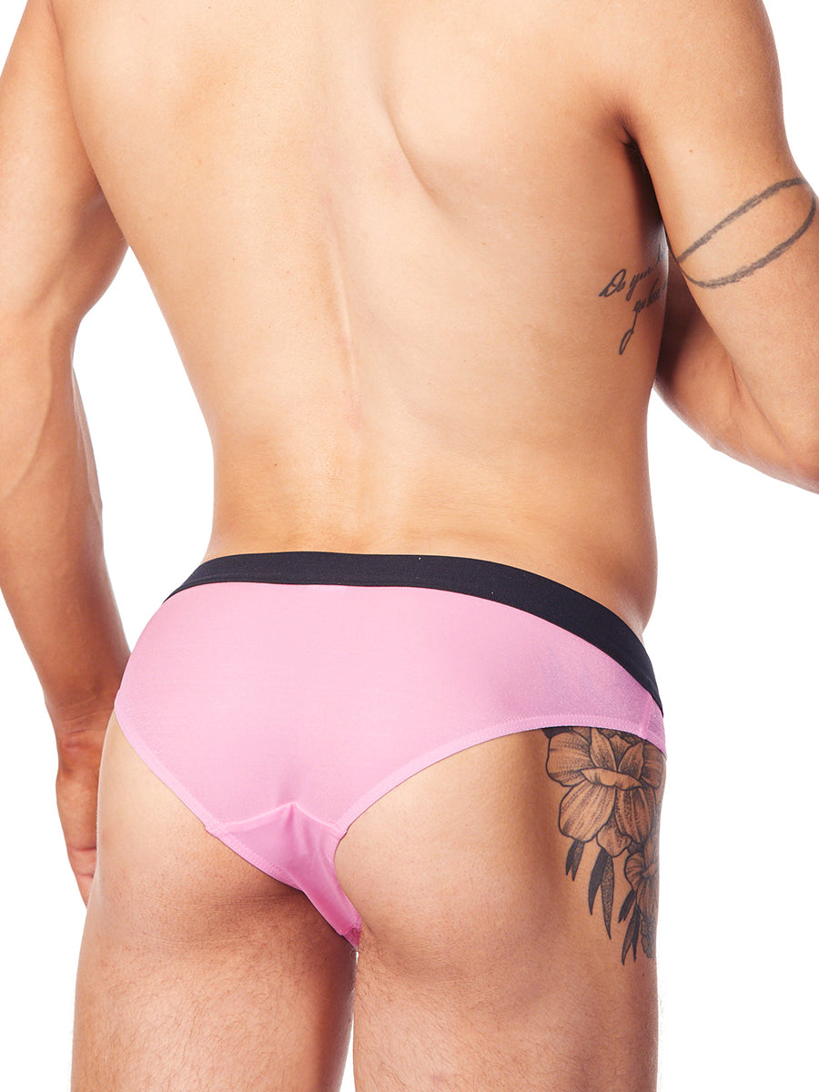 Men's pink satin brief