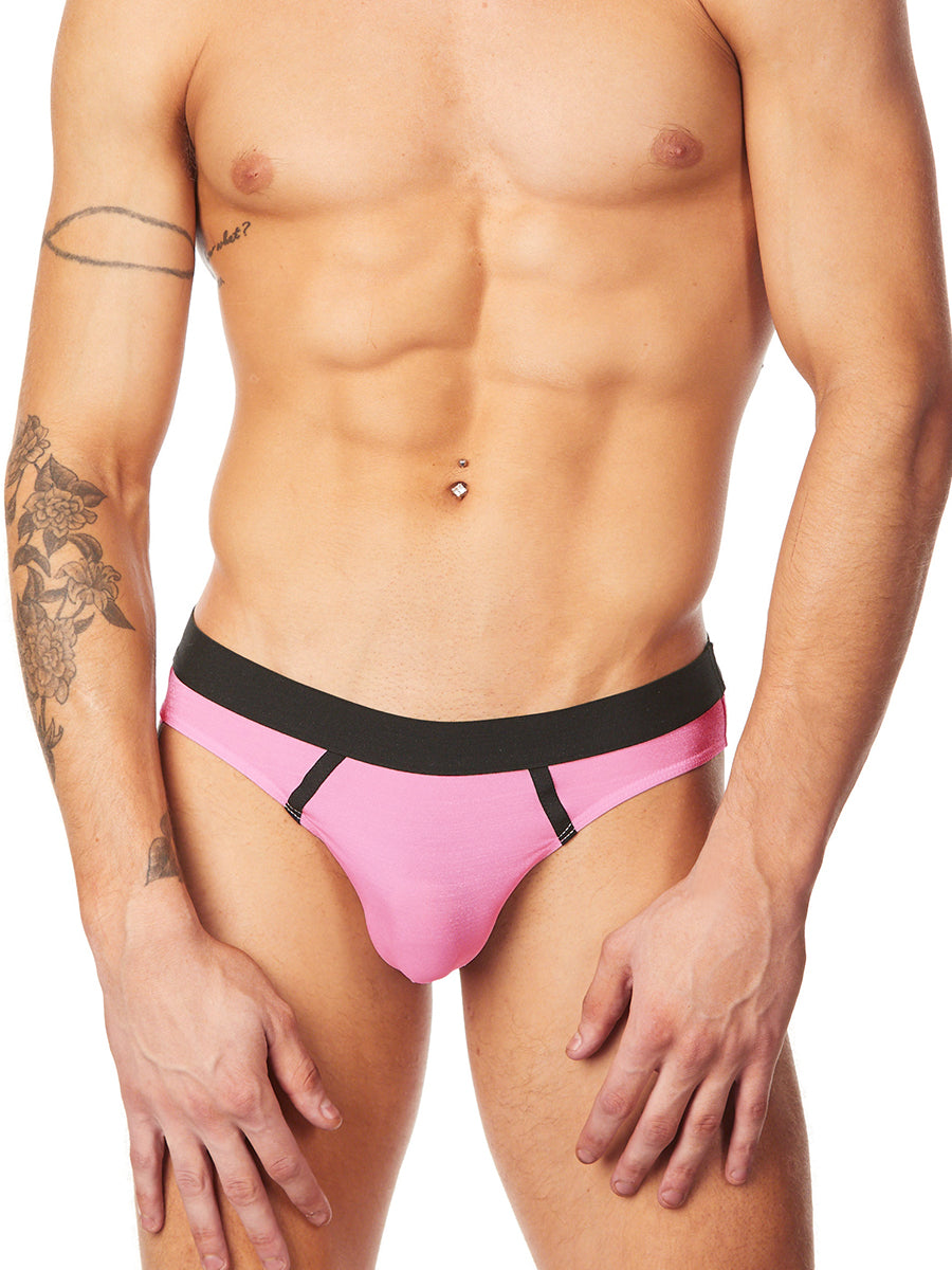 Men's pink satin brief